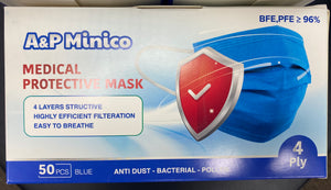 
                  
                    A&P Disposable Blue Medical Face Mask 4 Ply Only : 50 PCS
                  
                